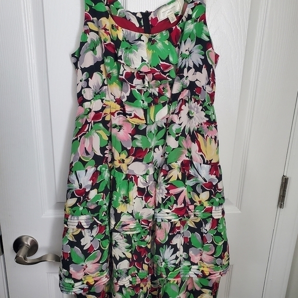 MOULINETTE Souers Tiered Floral 100% Silk Dress - Picture 2 of 6
